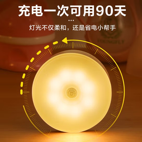 led灯感应人走灯灭全智能感应灯可充电楼梯灯小夜灯...